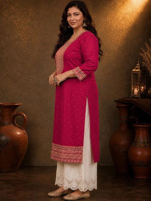 FULL BLOOM Women Embroidered Thread Work Kurta - Image 6