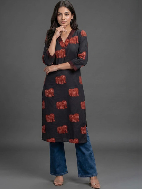KALAMIR Women Ethnic Motifs Printed Indie Prints Kurta