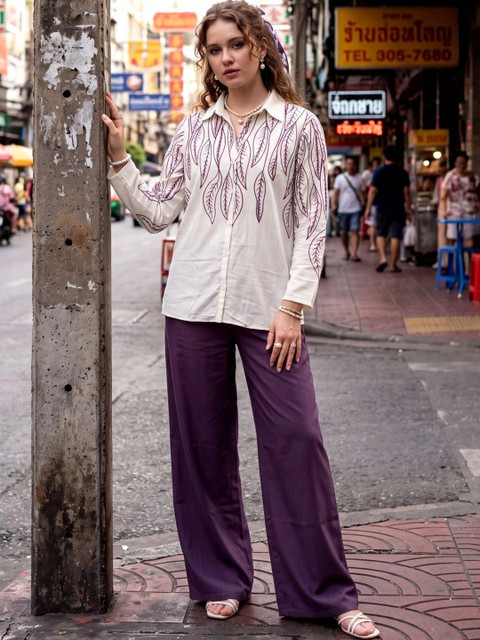 Laasika Floral Printed Shirt with Trousers