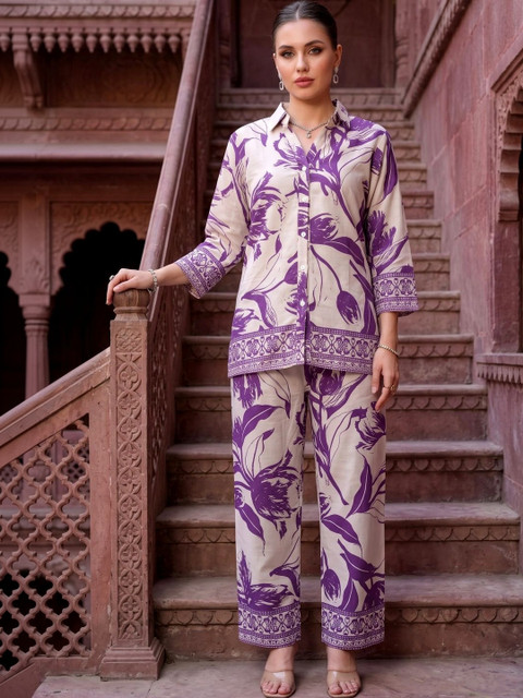 Laasika Floral Printed Shirt with Trousers