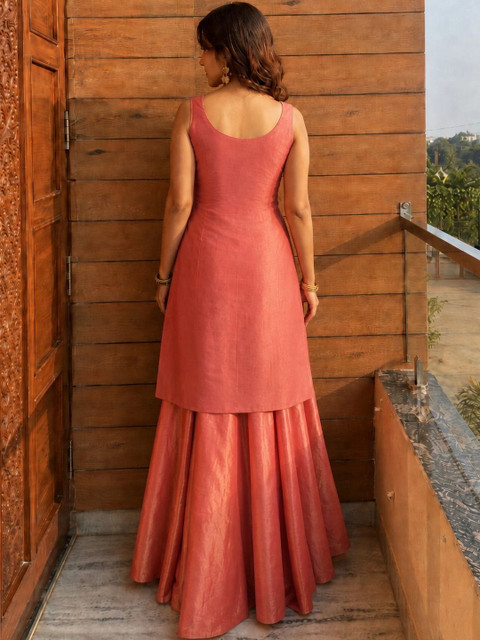 LooksLink Women Ethnic Motifs Embroidered Regular Kurta with Sharara & With Dupatta - Image 3