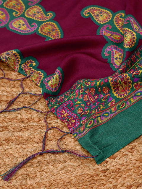 Soch Paisley Embroidered Dupatta with Thread Work - Image 4