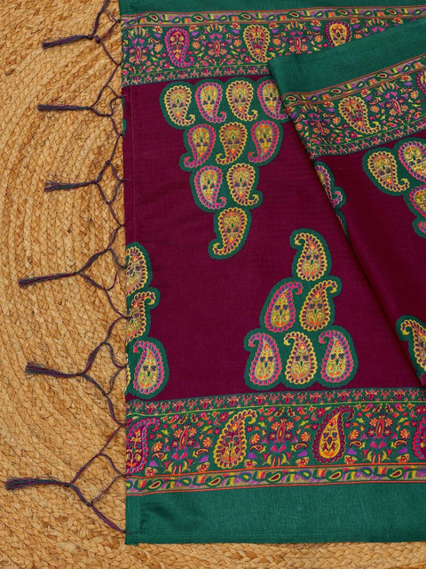 Soch Paisley Embroidered Dupatta with Thread Work - Image 3