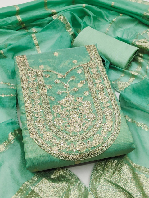 LeeliPeeri Designer Embroidered Unstitched Dress Material