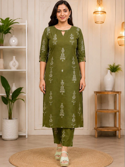 Apolyte Cotton Printed Tunic with Trousers
