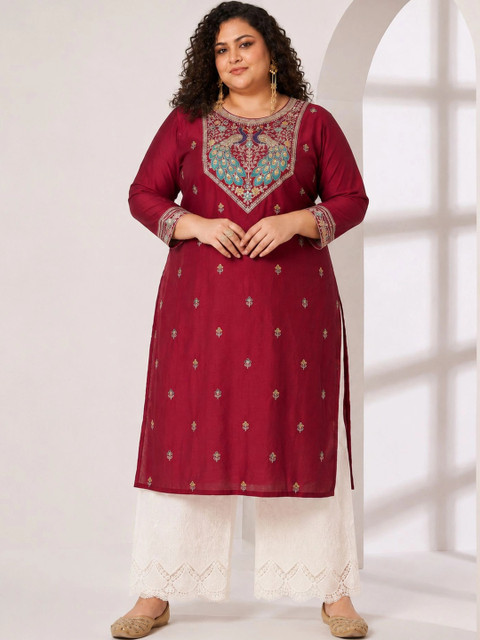 FULL BLOOM Women Ethnic Motifs Embroidered Sequinned Kurta