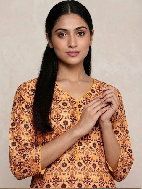 KALAMIR Women Ethnic Motifs Printed Indie Prints Kurta - Image 6