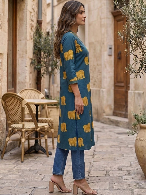 KALAMIR Women Printed Kurta - Image 2