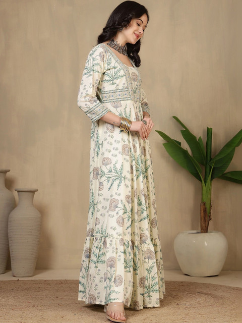 Sangria Women Floral Printed Floral Anarkali Kurta - Image 7