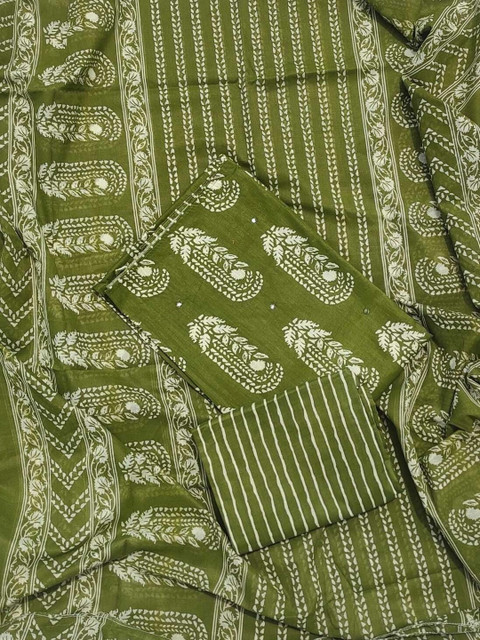 FAB JUNCTION Printed Pure Cotton Unstitched Dress Material - Image 2