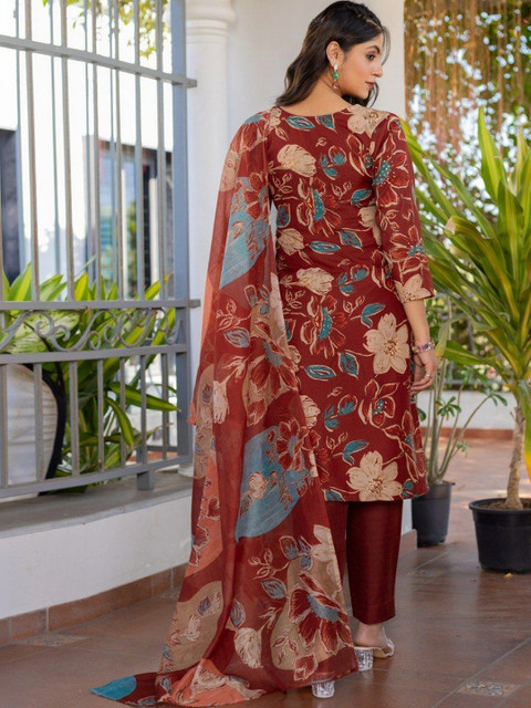Apexaura Floral Print A-Line Dress - Image 4