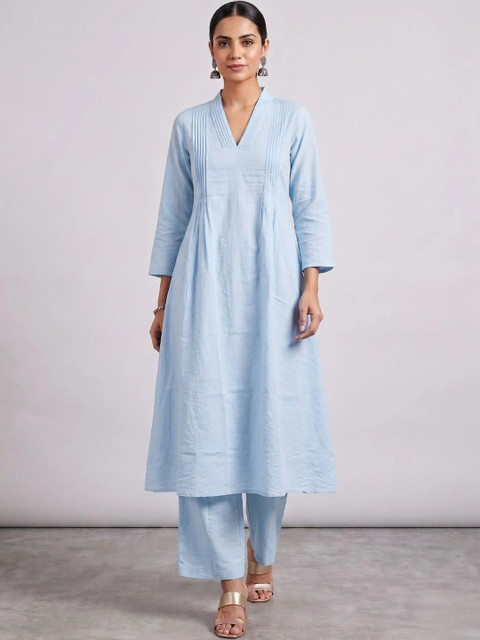 Moda Rapido Women Regular Pure Silk Kurta with Palazzos