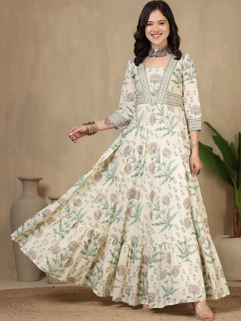 Sangria Women Floral Printed Floral Anarkali Kurta