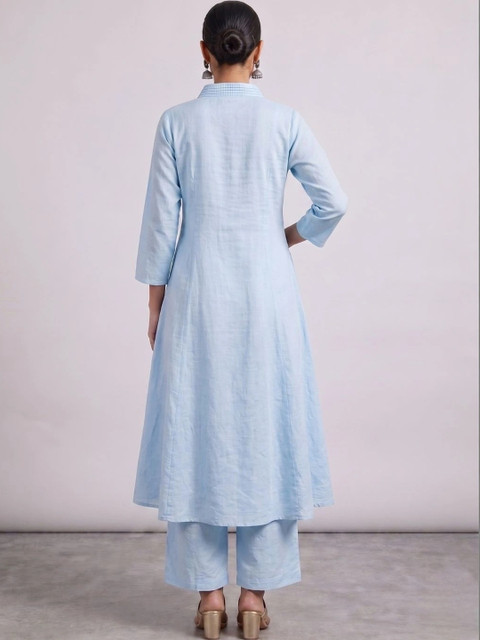 Moda Rapido Women Regular Pure Silk Kurta with Palazzos - Image 6