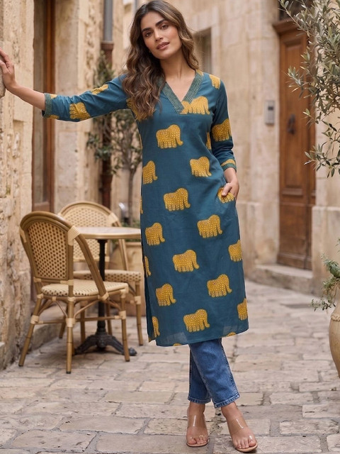 KALAMIR Women Printed Kurta - Image 7