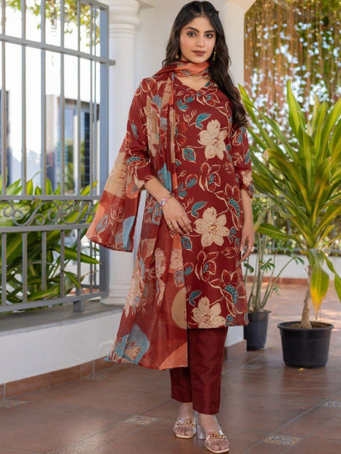 Apexaura Floral Print A-Line Dress - Image 6