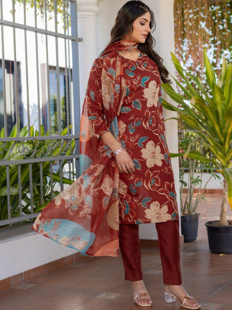 Apexaura Floral Print A-Line Dress