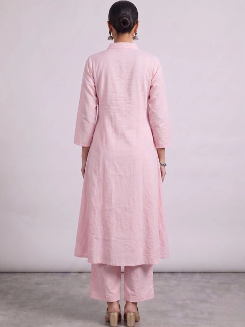 Moda Rapido Women Pleated Pure Silk Kurta with Trousers - Image 6