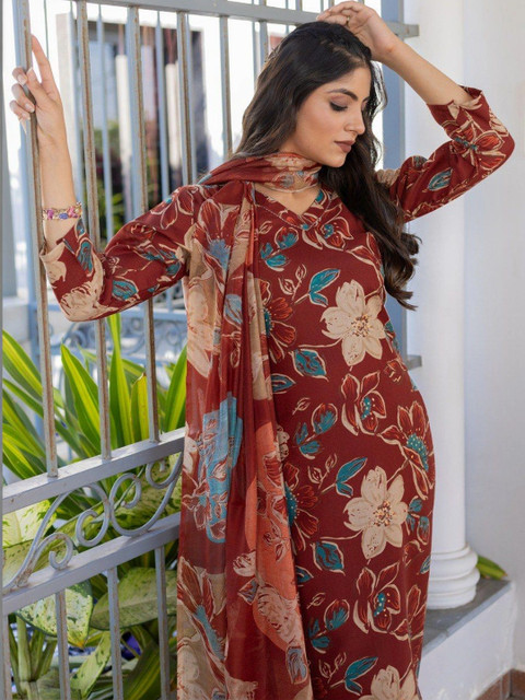 Apexaura Floral Print A-Line Dress - Image 5