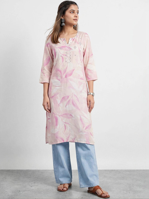 Melange by Lifestyle Women Floral Printed Pastels Kurta - Image 2