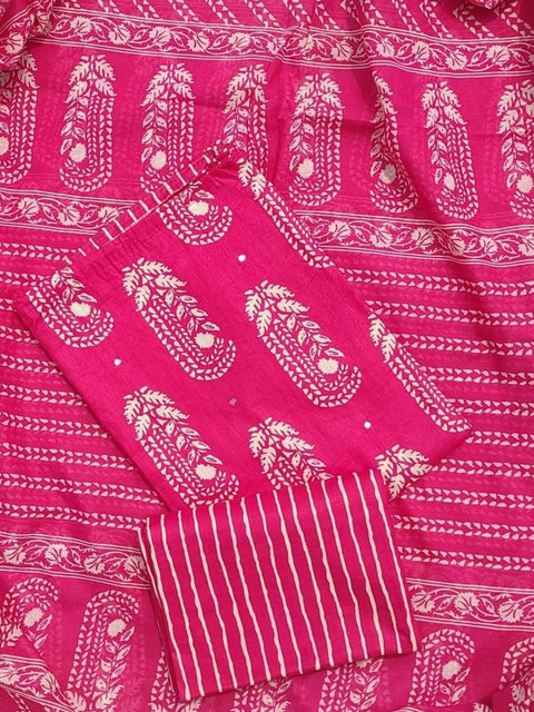 FAB JUNCTION Printed Pure Cotton Unstitched Dress Material - Image 2