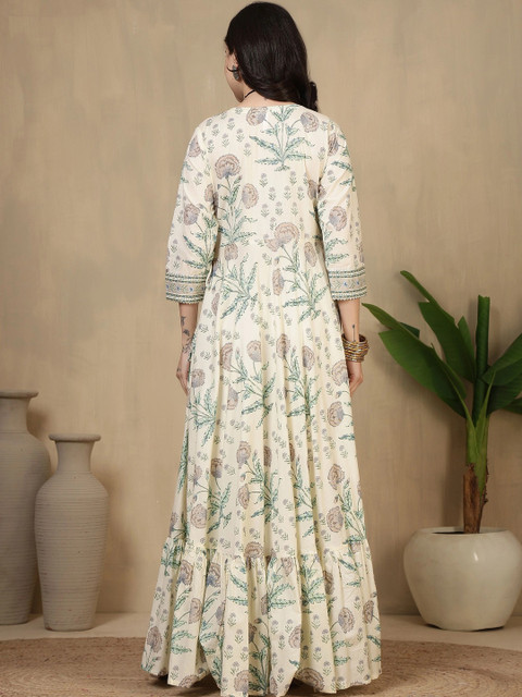 Sangria Women Floral Printed Floral Anarkali Kurta - Image 4