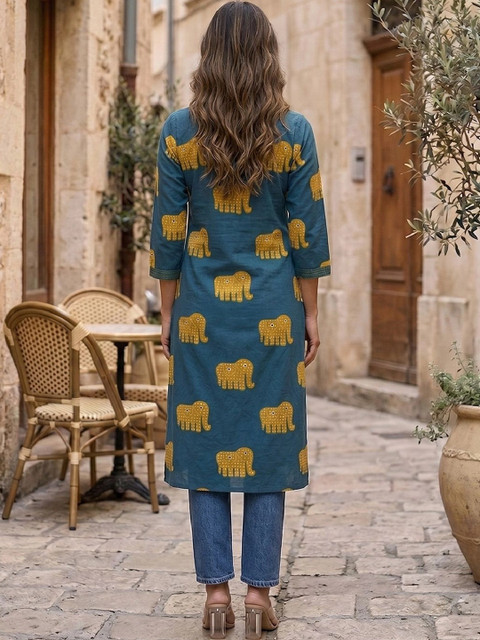 KALAMIR Women Printed Kurta - Image 3