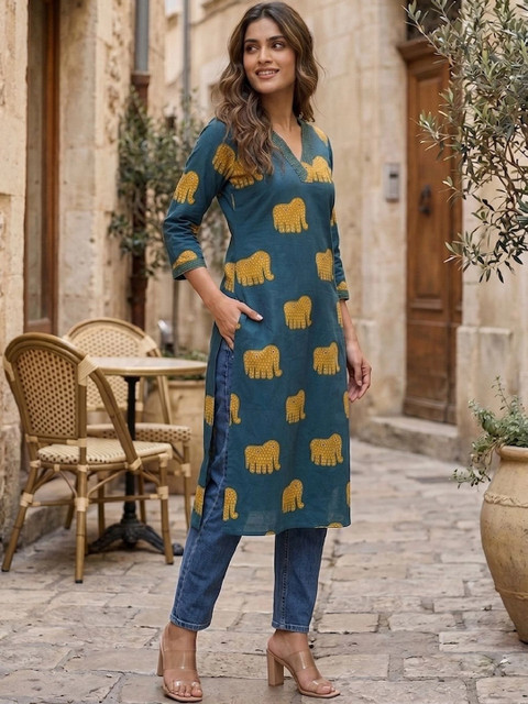 KALAMIR Women Printed Kurta - Image 6