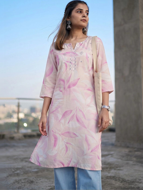 Melange by Lifestyle Women Floral Printed Pastels Kurta