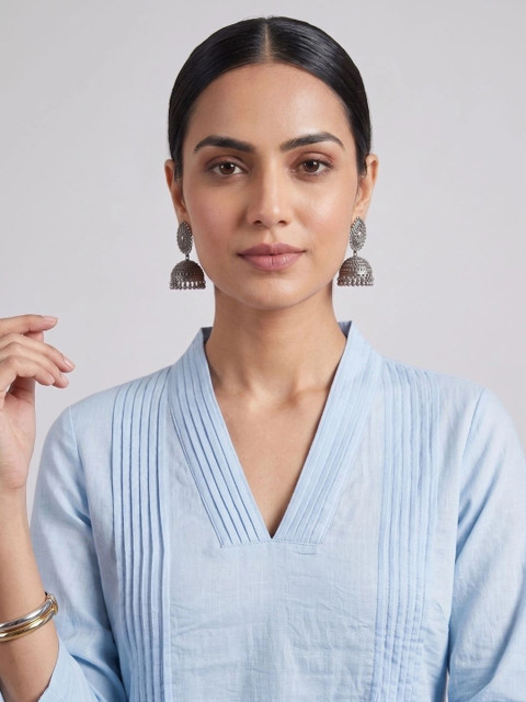 Moda Rapido Women Regular Pure Silk Kurta with Palazzos - Image 4