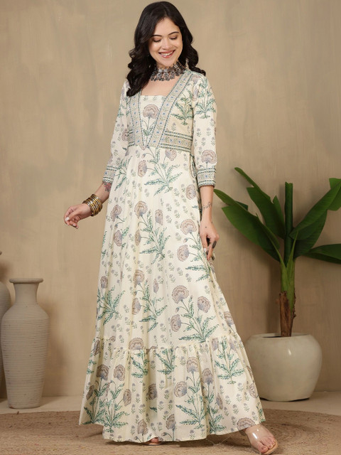 Sangria Women Floral Printed Floral Anarkali Kurta - Image 3
