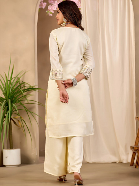 Sangria Embroidered Tunic with Palazzos - Image 4