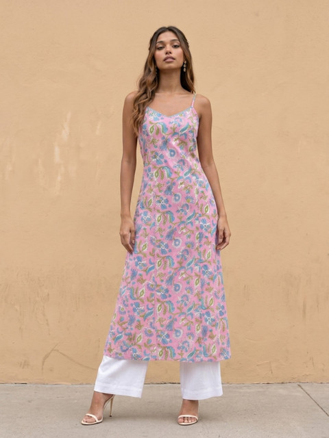 fusion by glitchez Women Floral Printed Floral Kurta