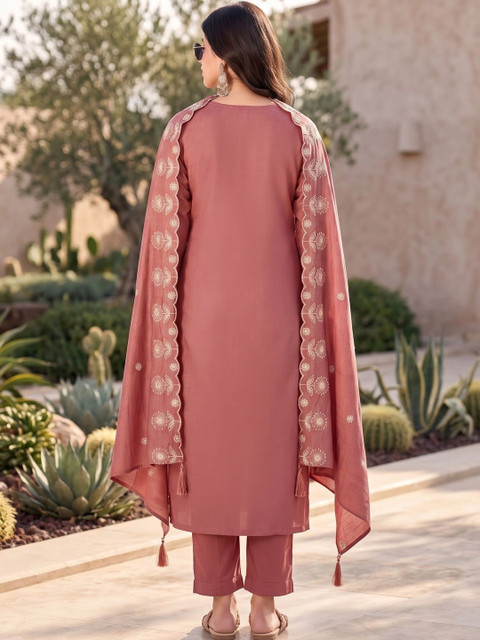 Tshirts Buddy Floral Embroidered Tunic with Trousers - Image 2