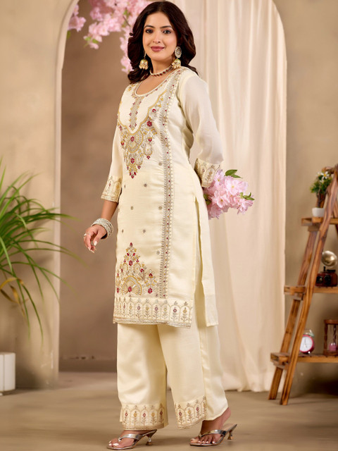 Sangria Embroidered Tunic with Palazzos - Image 5