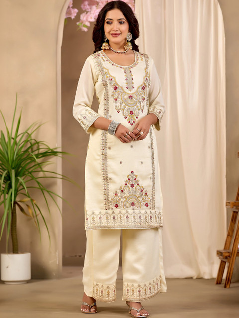 Sangria Embroidered Tunic with Palazzos