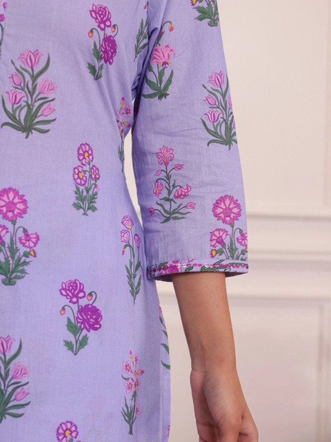 Aramya Women Floral Printed Sequinned Floral Kurta - Image 7
