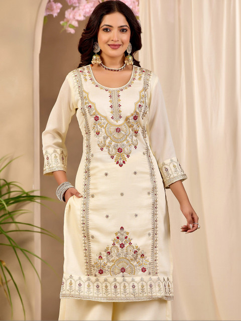 Sangria Embroidered Tunic with Palazzos - Image 2