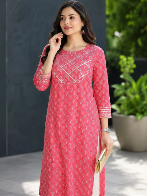 KALINI Women Ethnic Motifs Printed Thread Work Kurta - Image 5