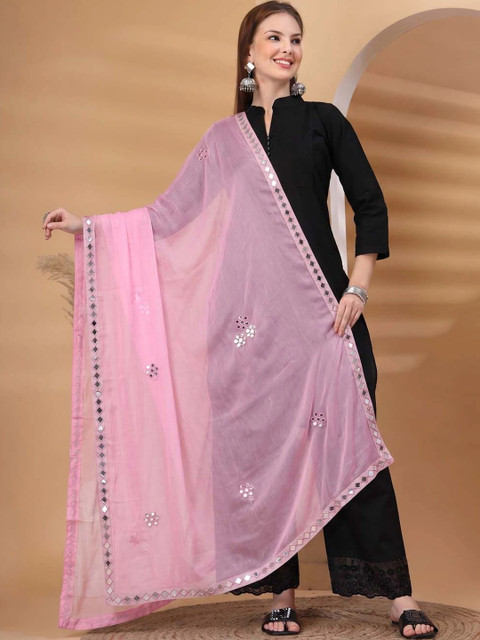 Clora Creation Dupatta with Mirror Work