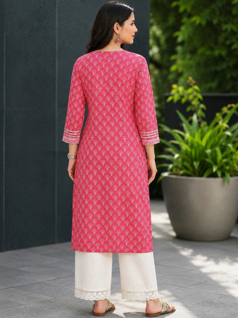 KALINI Women Ethnic Motifs Printed Thread Work Kurta - Image 3