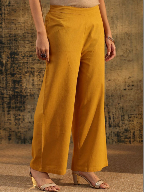 Libas Mustard Floral Embroidered Cotton Co-Ord Set - Image 6