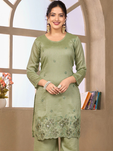 Sangria Embellished Tunic with Palazzos - Image 2