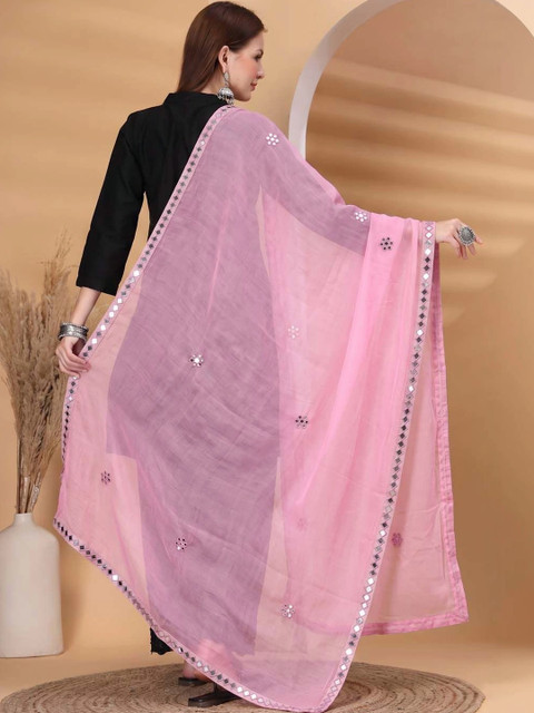 Clora Creation Dupatta with Mirror Work - Image 4