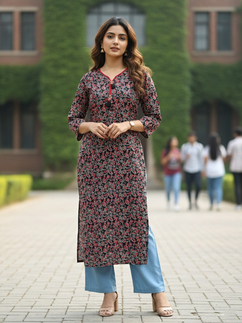 KALAMIR Women Floral Printed Floral Kurta