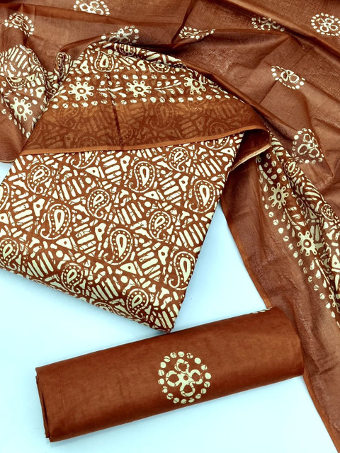 Keshar Printed Pure Cotton Unstitched Dress Material