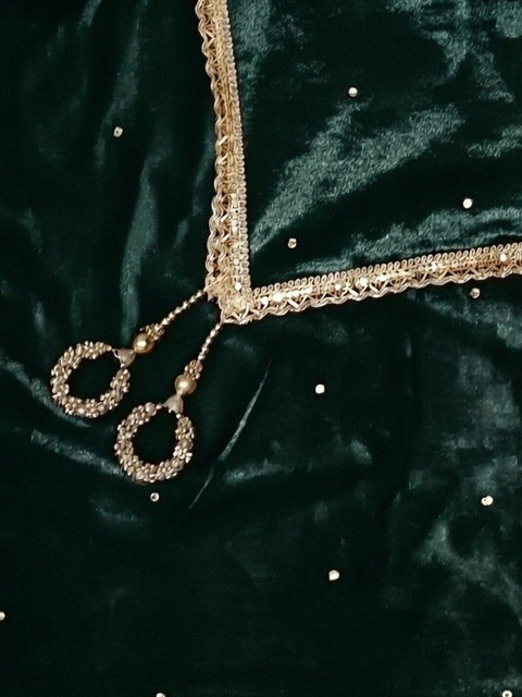 GLOBAL DRESS Velvet Dupatta with Sequinned - Image 5