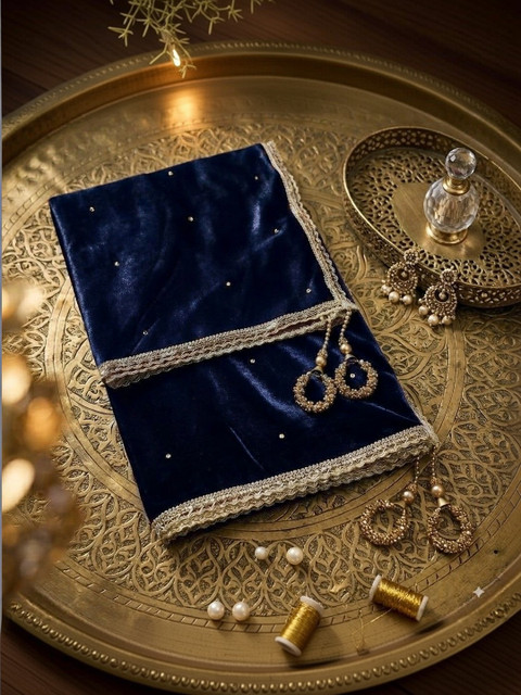 GLOBAL DRESS Velvet Dupatta with Sequinned - Image 3