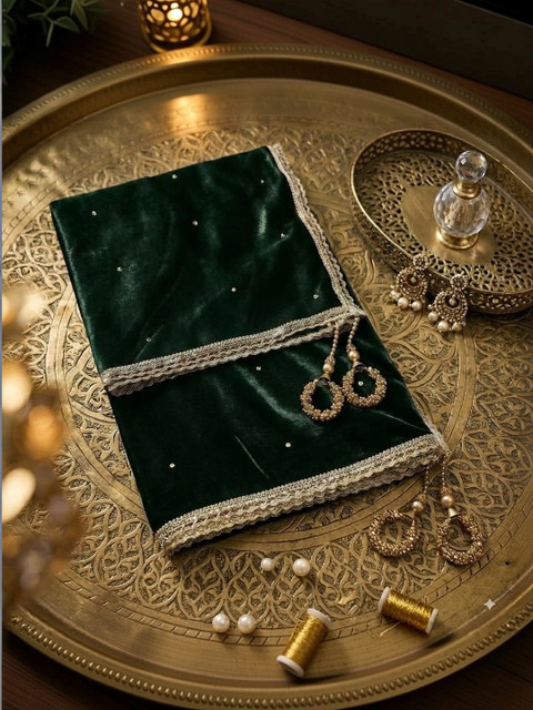 GLOBAL DRESS Velvet Dupatta with Sequinned - Image 4