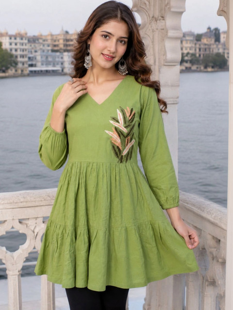 NAVYAAZRI Women Embellished Embroidered A-Line Dress